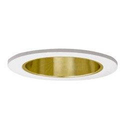 4" Low voltage recessed lighting gold reflector white trim