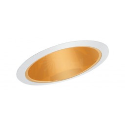 6" Recessed lighting slope specular gold reflector white trim