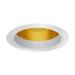 6" Recessed lighting specular gold cone reflector white baffle white trim