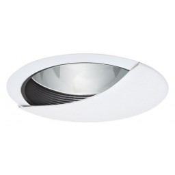 6" Recessed lighting wall wash specular clear chrome cone reflector black baffle white trim