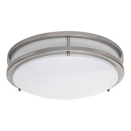 LED 17" two ring satin nickel ceiling surface light flush mount cool white 4000K dimmable LED-JR003L/NKL