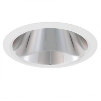 6" Recessed lighting air tight clear chrome specular reflector white trim