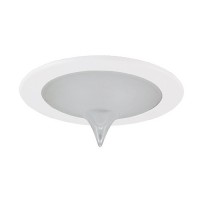 4" Recessed lighting designer point glass white shower trim