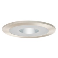 4" Recessed lighting semi-frosted glass lens clear chrome reflector satin shower trim