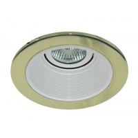 4" Low voltage recessed lighting white baffle polished brass trim