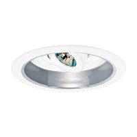 6" Low voltage recessed fully adjustable specular clear reflector white regressed eyeball trim