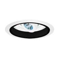 6" Low voltage recessed adjustable specular black reflector white regressed eyeball trim