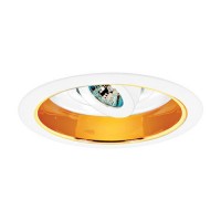 6" Low voltage recessed fully adjustable specular gold reflector white regressed eyeball trim