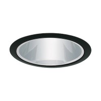 6" Recessed lighting Par 30 R 30 specular clear chrome reflector black trim